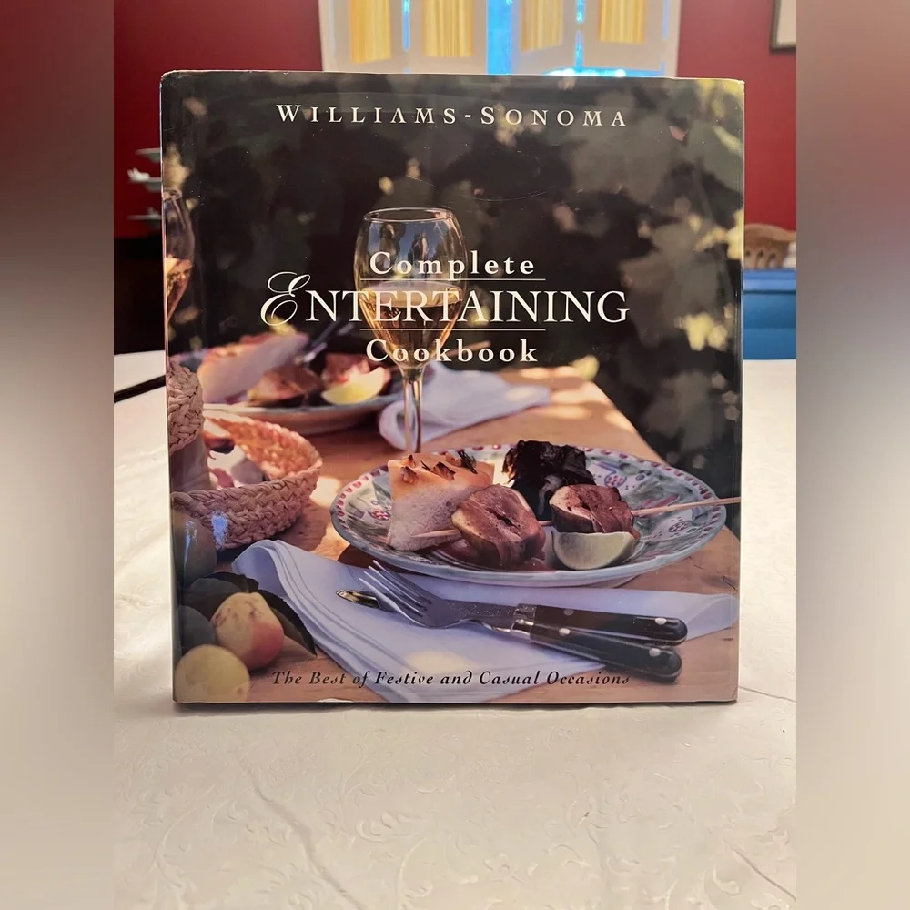 Williams Sonoma Entertaining Cookbook with Elegant White and Black Design